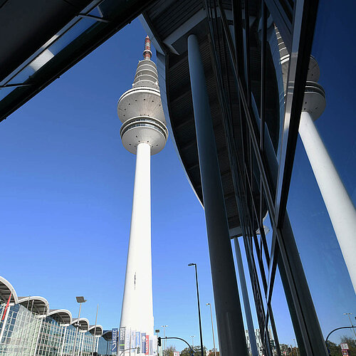 Hamburg Trade Fair Centre Entrance and TV Tower Hamburg Trade Fair Centre Entrance and TV Tower