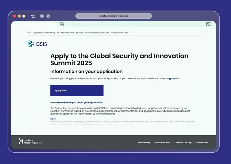Apply to the Global Security and Innovation Summit 2025